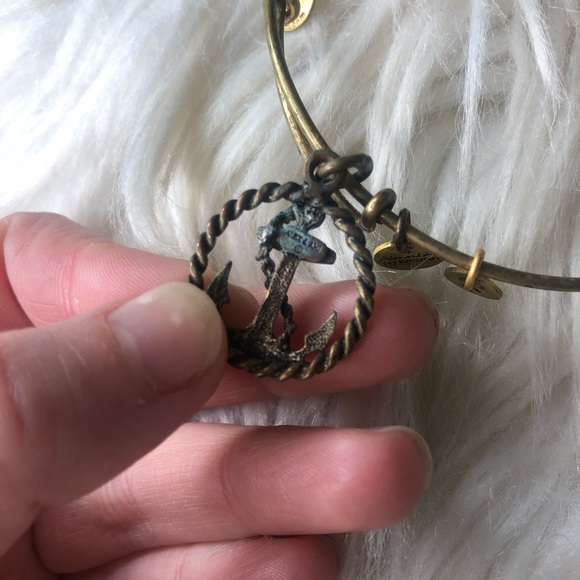 Alex and Ani gold anchor bracelet with bag - Picture 4 of 4